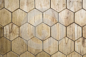 Wooden floor in form of honeycomb