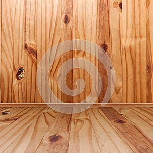 Wooden floor and wall for texture and background