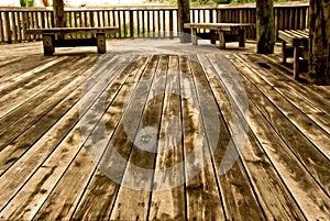 Wooden floor in wide angle