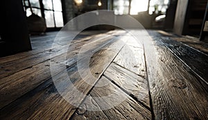 Sunlit Herringbone Floor