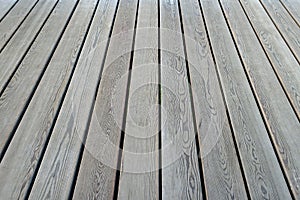 Wooden flooring, view in perspective. Wooden floor as background