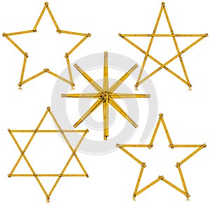 Wooden Folding Ruler Star Shaped - Five items