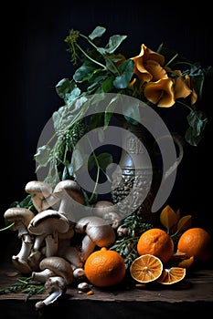 Wooden food green nature autumn seasonal background fresh healthy table vegetables organic rustic background
