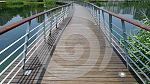 Wooden footbridge