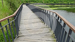 Wooden footbridge