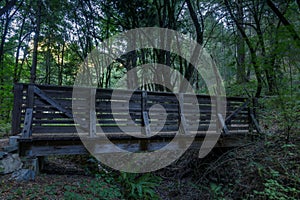 Wooden Footbridge Crossing Peters Creek