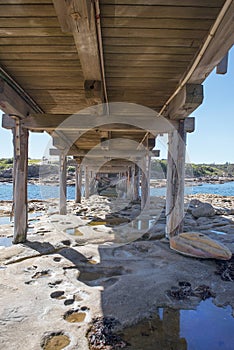 Wooden footbridge, Kamay Botany Bay National Park, Sydney, Australia