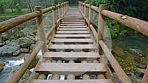 Wooden footbridge photo