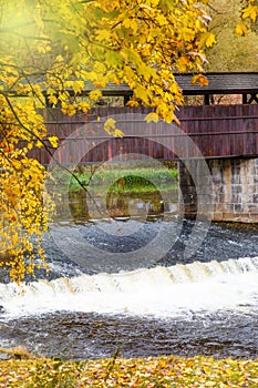 Wooden footbridge