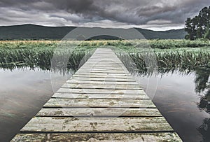 Footpath bridge over the river