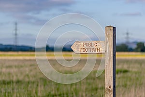 Wooden Footpath Directional Sign Post