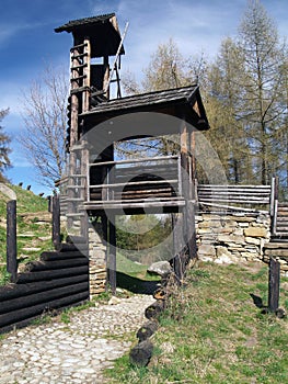 Wooden fortification on Havranok