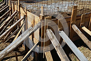 Wooden foundation formwork in Poland