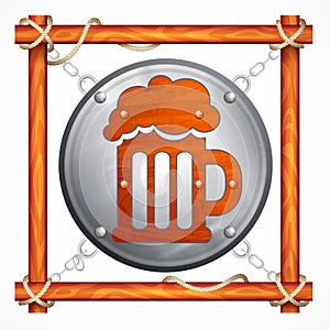 Wooden frame for beer pub