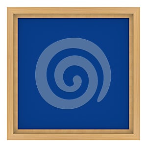 Wooden frame with blue background