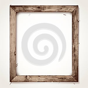 Simple Wooden Frame Illustration Vector Design On White Background photo