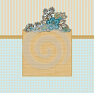 Wooden frame with flowers