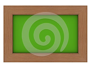 Wooden frame with green background