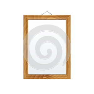 Wooden Frame Isolated on White.