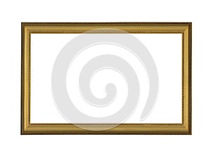 Wooden frame for paintings or photo. Isolated on white