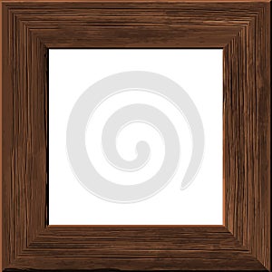 Wooden frame for a picture. Highly realistic illustration