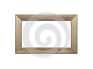 Wooden frame Picture isolated on white.