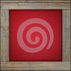 Wooden frame with red canvas