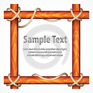 Wooden frame with rope