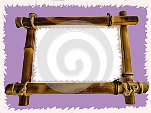 Wooden frame with space for text on a colored background