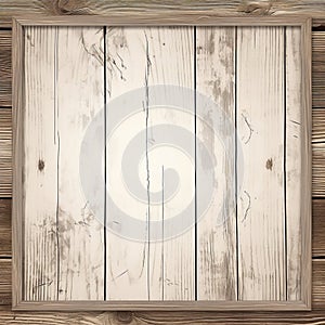 a wooden frame with a white background and wood planks