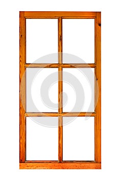 Wooden frame of a window without the glass