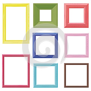 Wooden frames color set