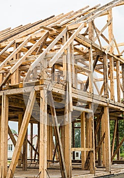 Wooden framing of the new house