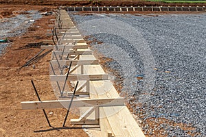 Wooden Framing Prepared For Concrete Slab Construction