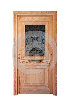 Wooden front door with glazing