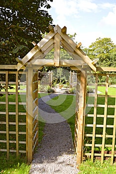 Wooden garden arch