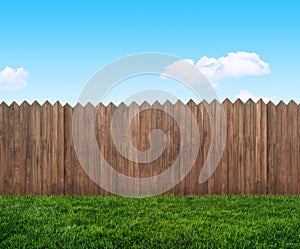 Wooden garden fence