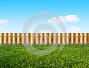 Wooden garden fence