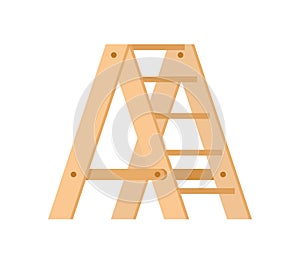 Wooden garden stepladder with steps for agricultural work isometric icon vector illustration