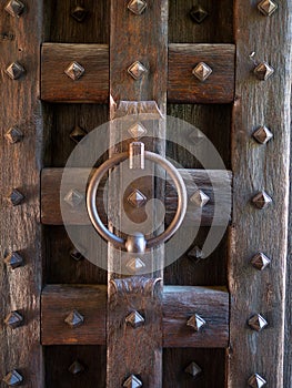 Wooden gate of a medieval castle