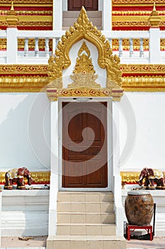 Wooden gate of Thai pagoda