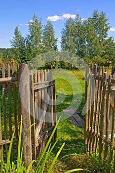 Wooden gate to the garden