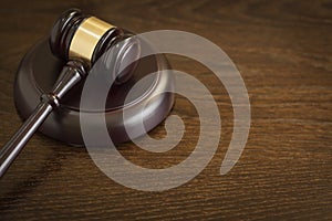 Wooden Gavel Abstract on Table