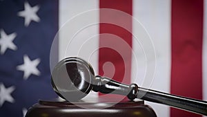 Wooden Gavel Strikes the Sounding Block Twice in American Courtroom