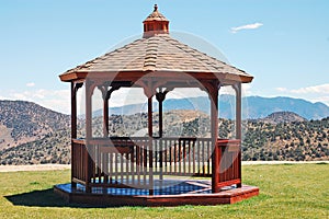 Wooden gazebo photo