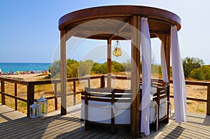 Beach Wooden Gazebo, Summer Holidays, Travel Portugal, Wood Canopy photo