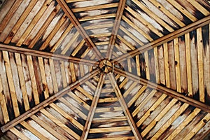 Wooden gazebo ceiling