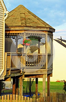 Wooden Gazebo on Deck