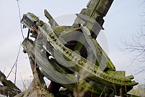 Wooden gear from a damaged and forgotten windmill