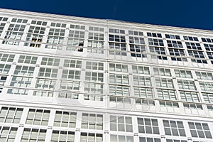 Wooden glazed windows in A Coruna, Galicia, Spain.